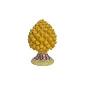 Pigna gialla 20cm in ceramica di caltagirone con Piede Decorato
