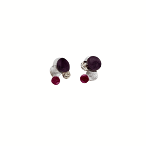 262 orecchini bottone tondini fucsia