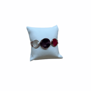 298 bracciale catenella tre tondi fucsia